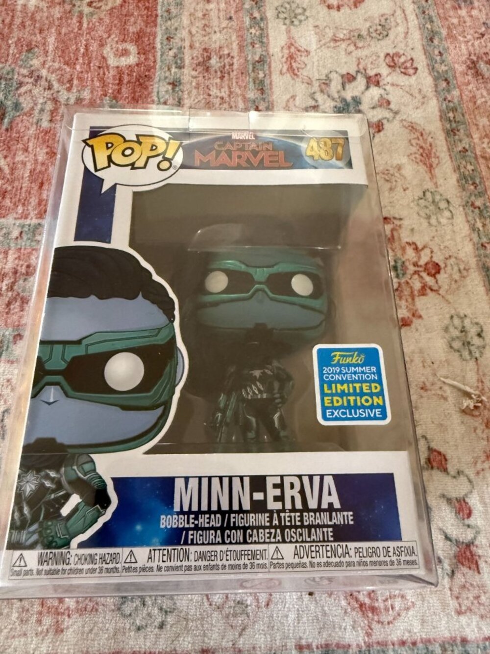 Funko Pop! Marvel Captain Marvel 487 Minn-Erva 2019 Summer Con Exclusive w/ Case